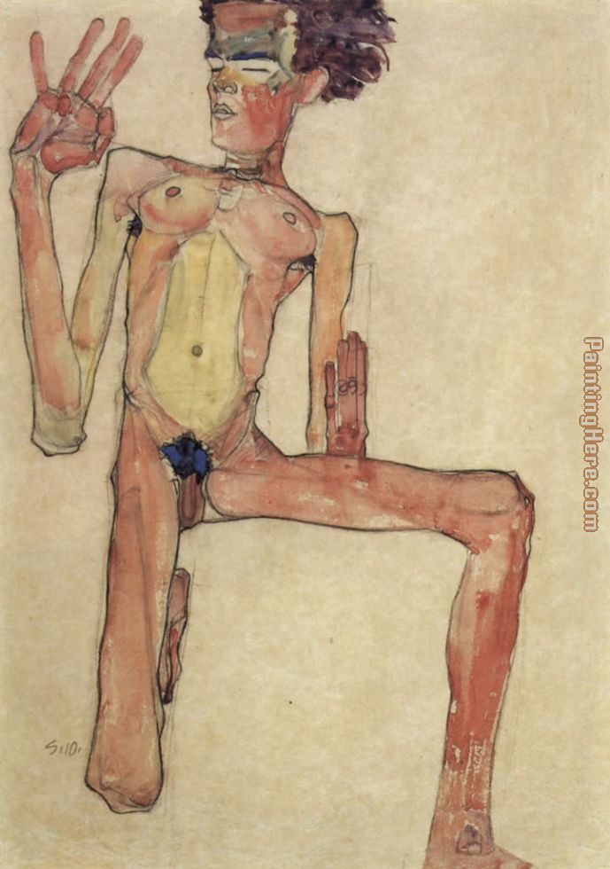 Kneeling act selfportrait